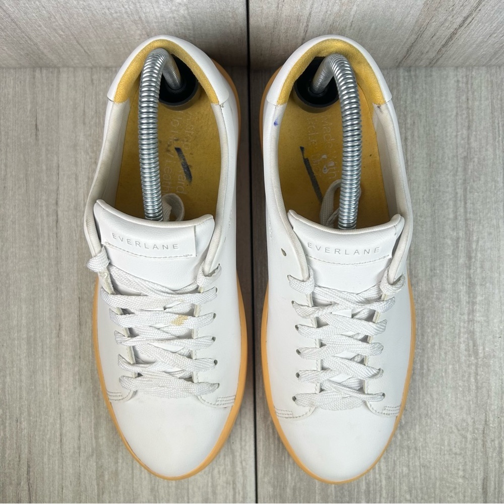 Everlane The ReLeather Tennis Court White Leather Sneaker Shoe Womens Size 8 - Picture 6 of 11